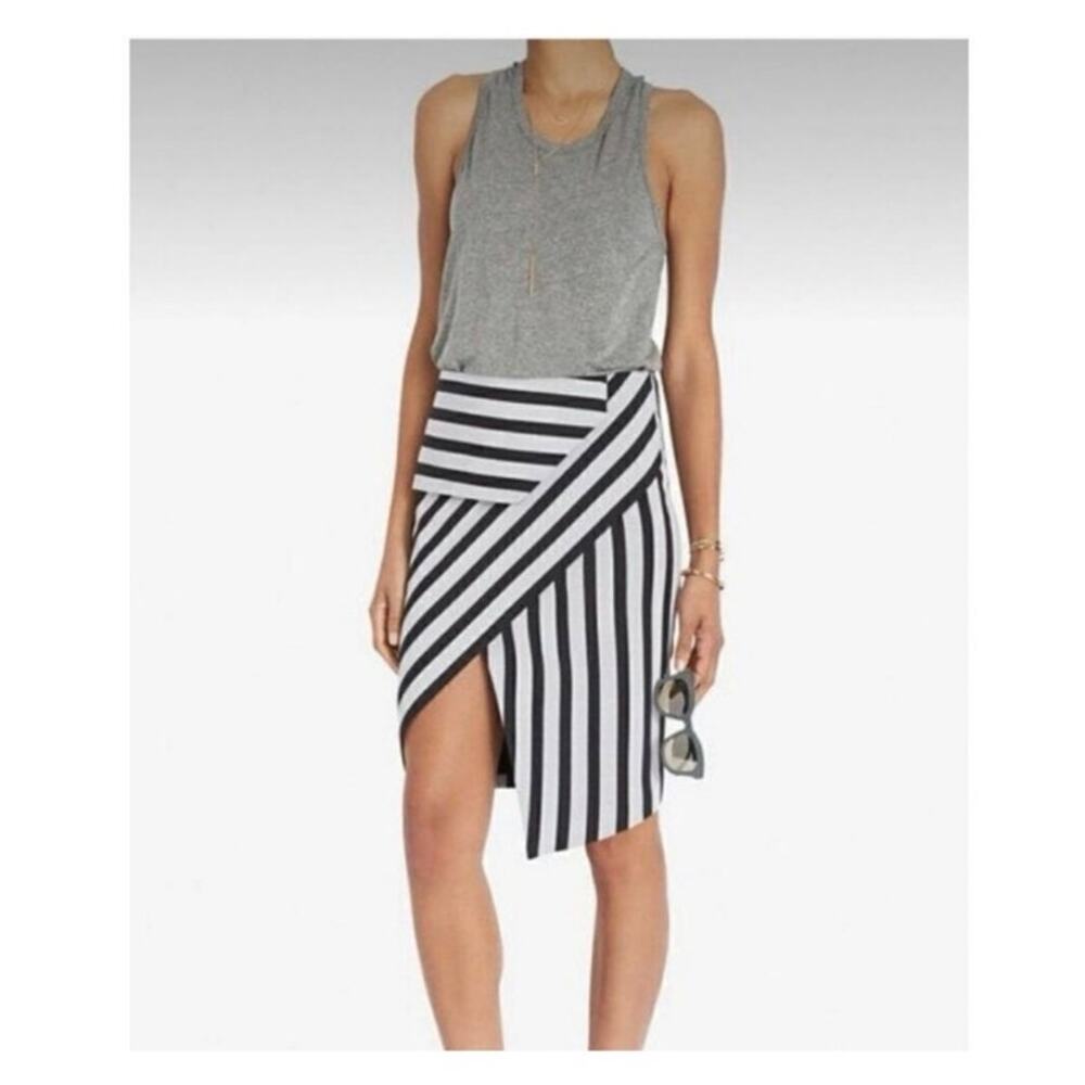 Mason Black Stripe Asymmetrical Skirt size 6